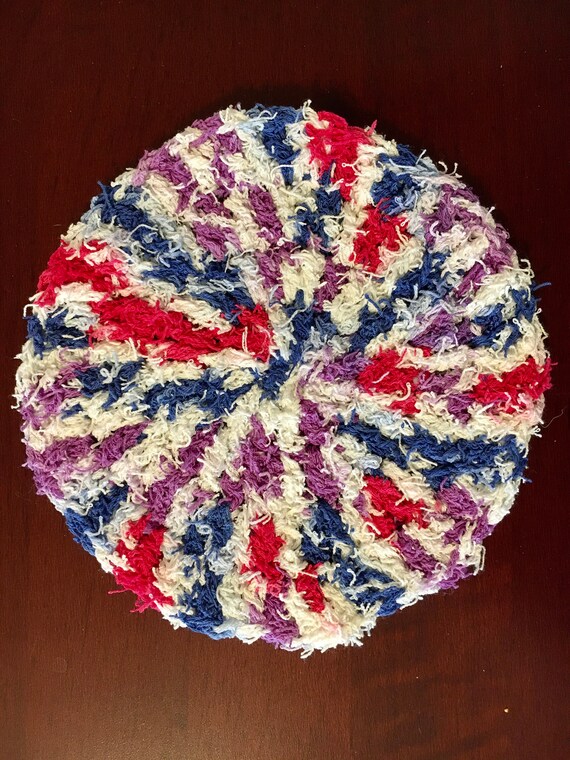 Round Crochet Cotton Scrubbies-Great for dishes, showers, counters, floors, and more-Machine Washable Cleaning Cloth