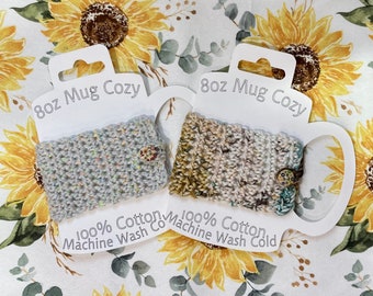 8 Unzen Kaffeetasse gemütlich, handgefertigte häkeln Hot Beverage Cup Cover, gemacht mit Baumwollgarn, maschinenwaschbar