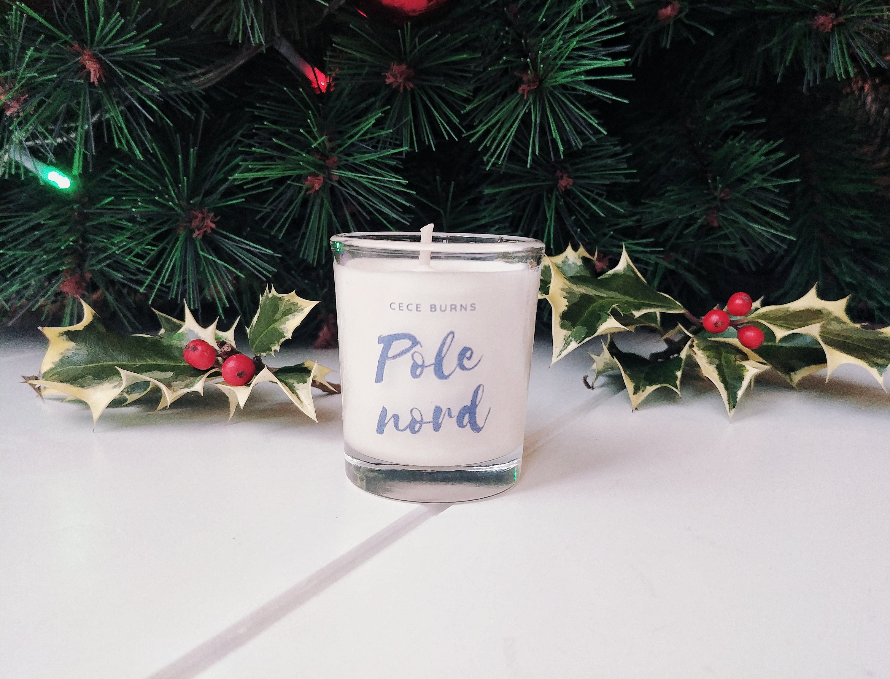 Pôle Nord - Mini Bougie Parfumée en Cire de Soja 40G Idée Cadeau Pour Noël Emballé Dans Un Cellophan