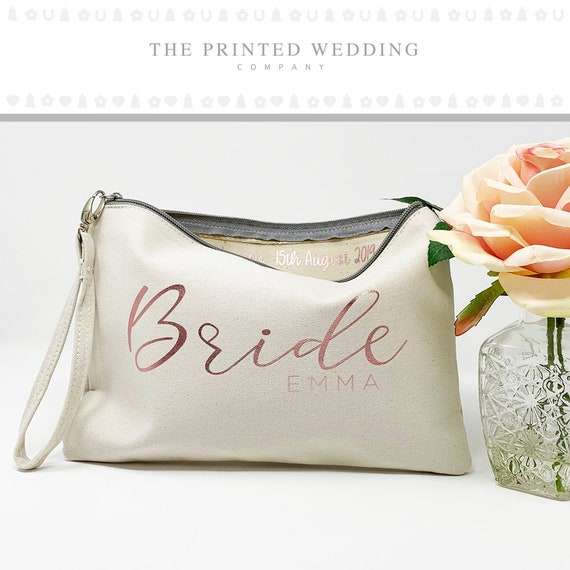 personalised bride makeup bag