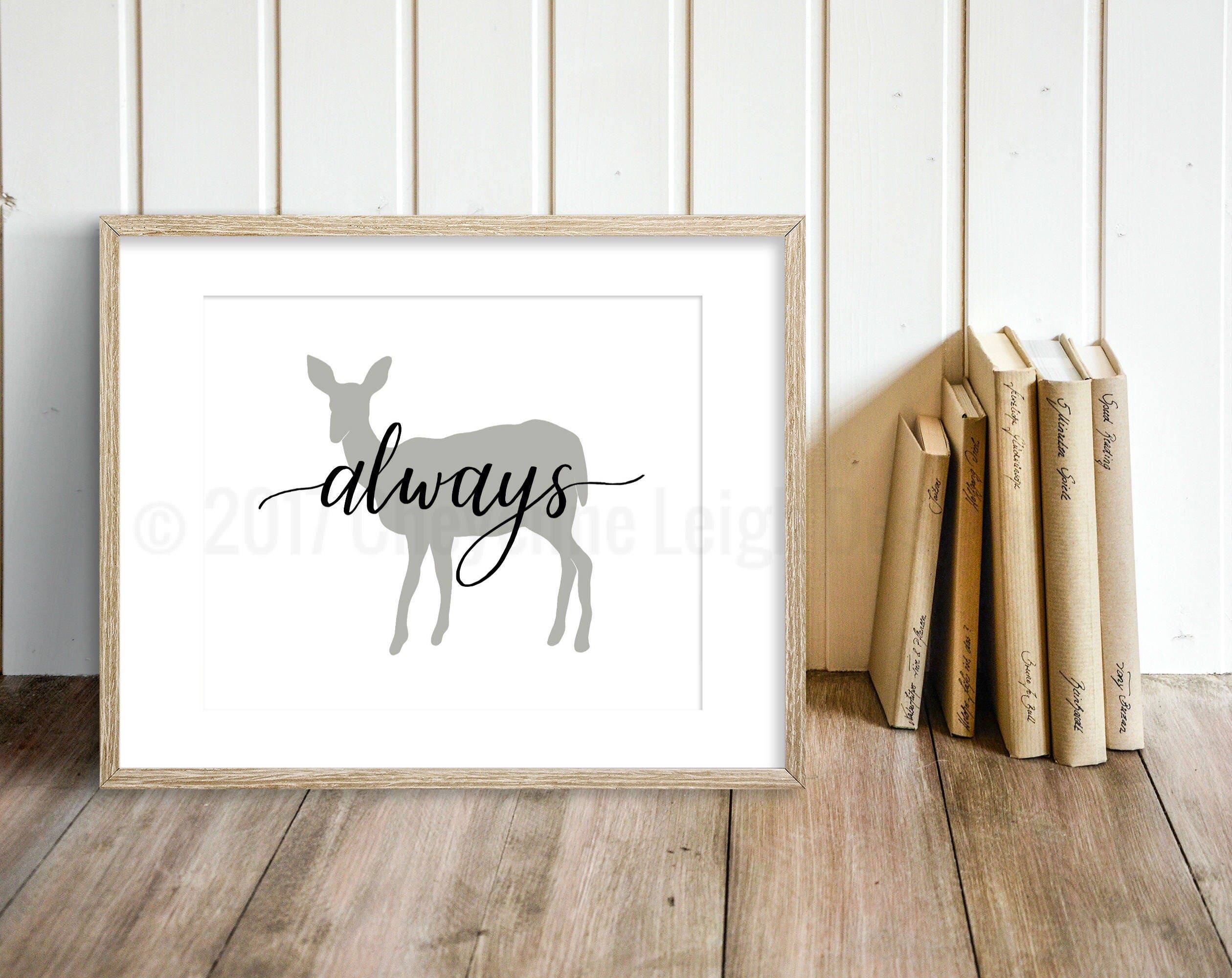 Always Doe Patronus Print Harry Potter Wall Art Gray Nursery Etsy
