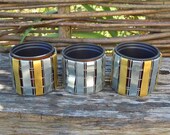 Wicker metal galvanized planter pots, Set of 3 pcs