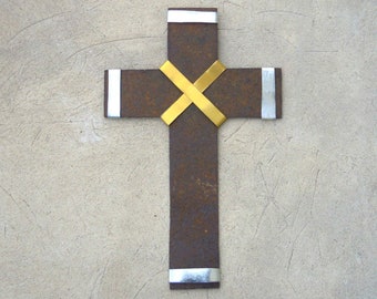 Metal wall cross, Rusty cross