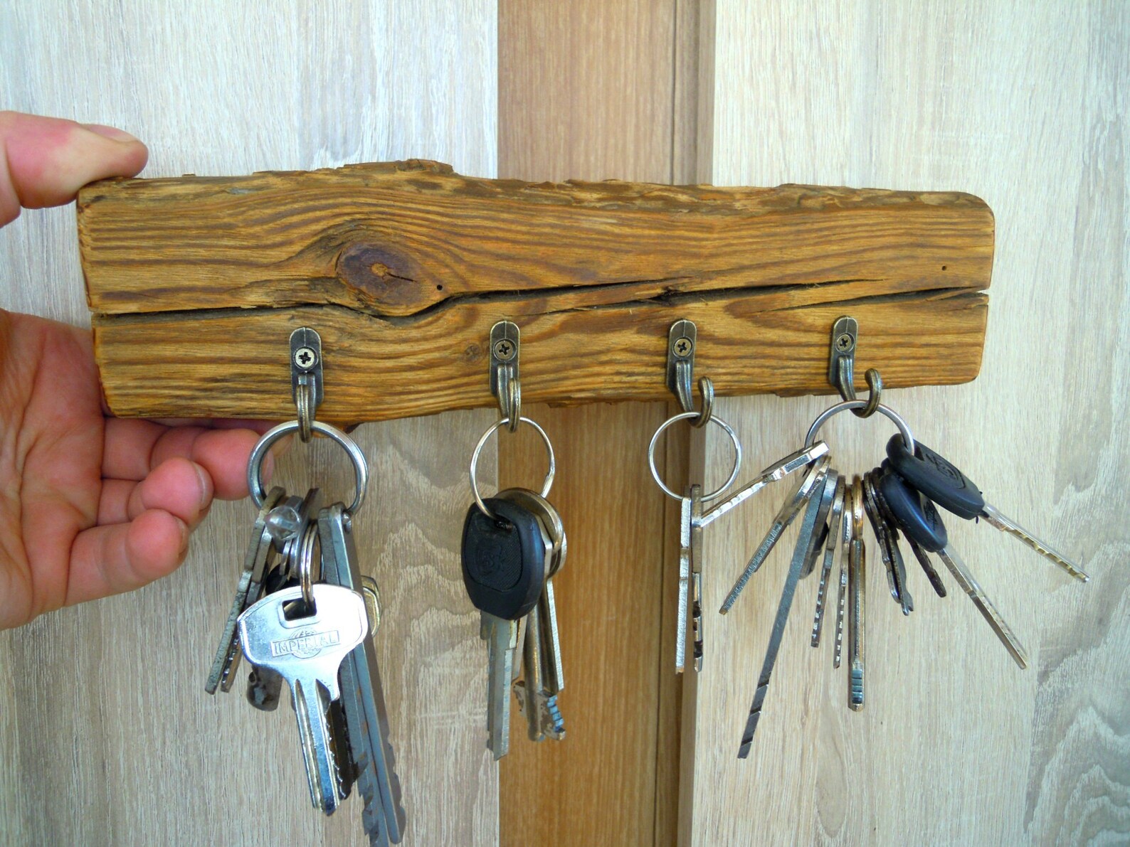 Wall Keys Holder, 4 Hooks, Wall Key Rack, Wall Key Stand Etsy