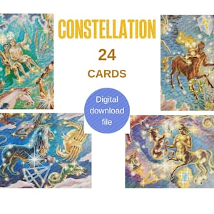 Digitale kaarten, Constellation, Set met 24 kaarten, Set digitale kaarten, Digitaal downloadbestand
