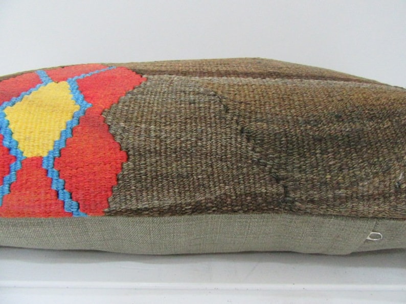 16x24 Brown /& Orange Kilim Cushion Cover