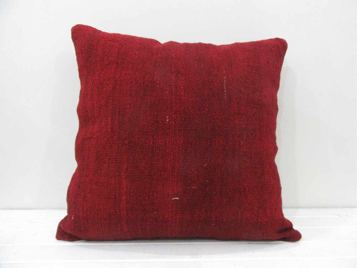 20x20 Burgundy Decorative Vintage Pillow Cover Etsy UK