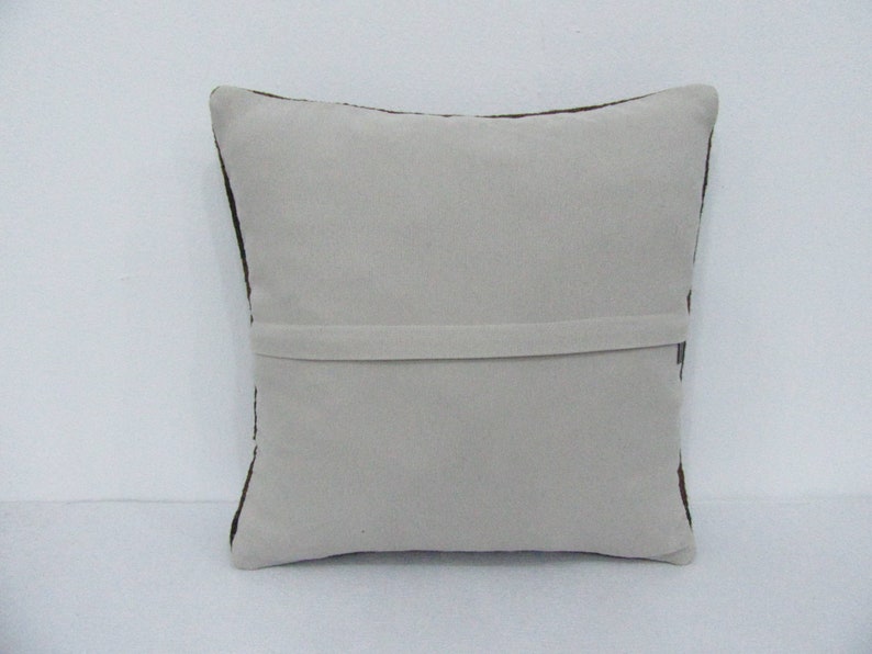 16X16 Brown Vintage Striped Kilim Pillow