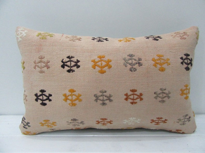 12x20 Handmade Embroidered Kilim Pillow