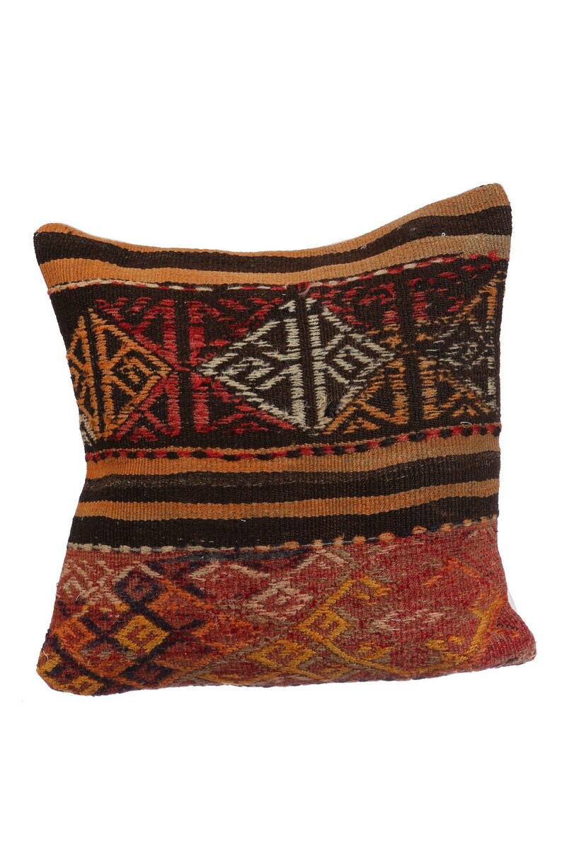 20X20 Handmade Embroidered Kilim Pillow Cover