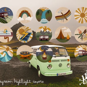 14 Íconos de aplicaciones destacadas de Instagram / Portadas de historias / Negocios, Viajes, Buslife Vanlife, Lindo, Naturaleza