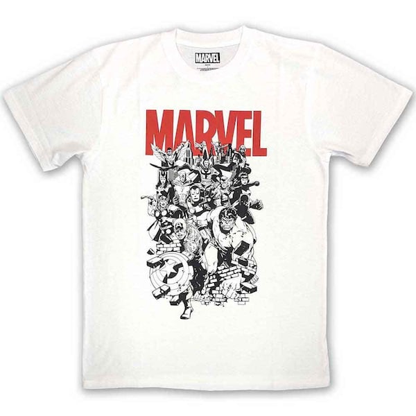 Marvel Comics T-Shirt Characters New White Official