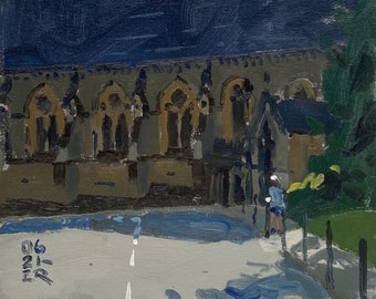 Holy Trinity Church, Sunny Day, Bath ~ Original 8x10 cityscape oil painting by Elliot Roworth