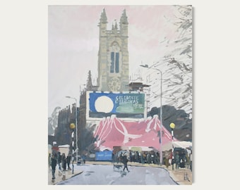 St Peter's Church at Christmas ~ Original Brighton Oil Painting by Elliot Roworth