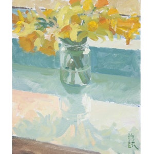 White Wine Bottle in Window Light ~ Original 10x14 still life oil painting by Elliot Roworth