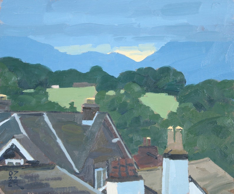 Mountain Storm from Hawkshead Original landscape oil painting by Elliot Roworth image 1