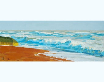 Brighton Wave Study 2 ~ Original Coastal Beach Oil Painting by Elliot Roworth
