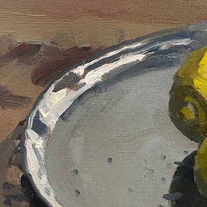 Lemons and Silver Tray Study Original 10x12 still life oil painting by Elliot Roworth image 3