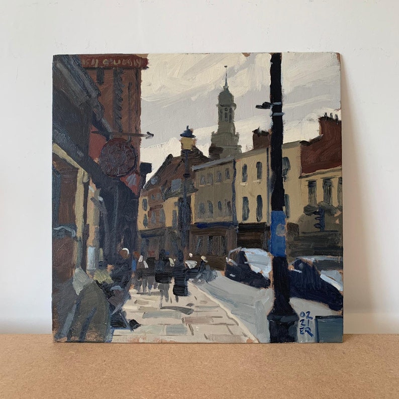 Greenwich Town Centre ~ Original 12x12 landscape oil painting by Elliot Roworth