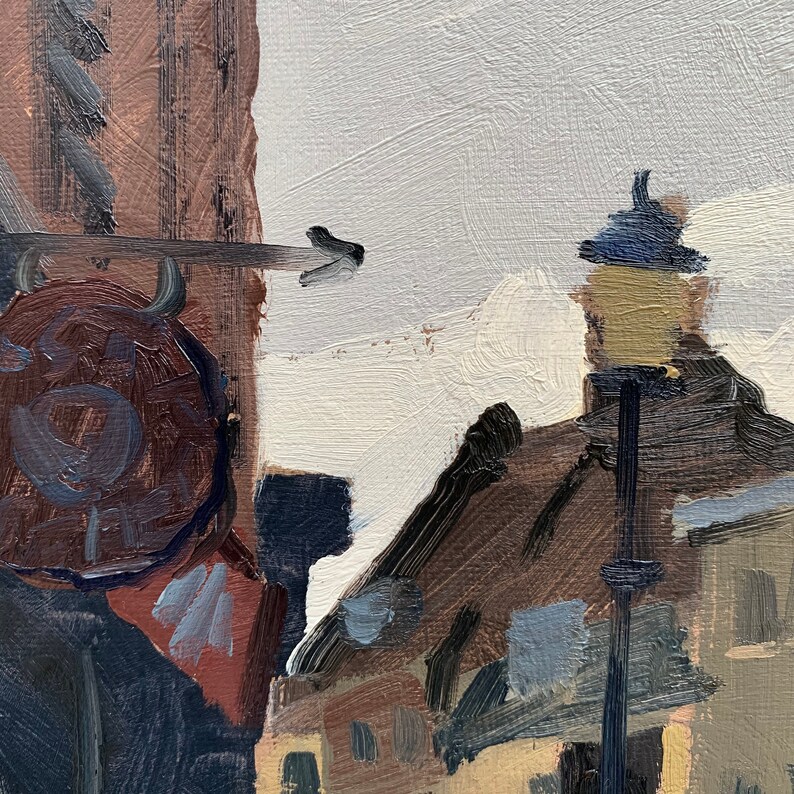 Greenwich Town Centre ~ Original 12x12 landscape oil painting by Elliot Roworth