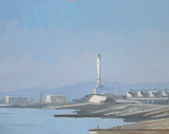 Shoreham Skyline, Midday Light ~ Original seascape oil painting by Elliot Roworth