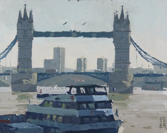 Tower Bridge London ~ Original cityscape oil painting by Elliot Roworth