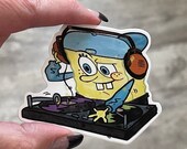 DJ SpongeBob Turntables Sticker Waterproof