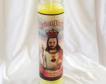 Post Malone Prayer Candle | Posty | Hip Hop Gifts | Pop Culture Gifts | Rapper Gifts | Funny Candle | Room Decor | Celebrity Gifts