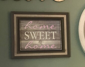 Home Sweet Home, Shabby Chic Motivational Decor Brown and pink, Instant Download Poster, rustic home decor
