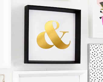 Ampersand Art 2: Gold Foil Office Typography Poster, Office Decor Instant Download Poster