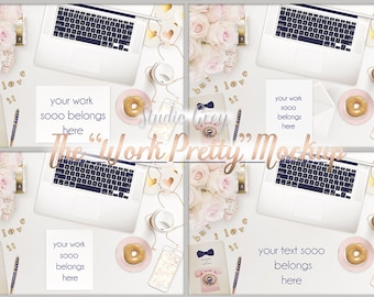 Rose Gold Mockup, Styled Stock Photography, Flatlay Photo, Stationary Mockups, Printable Mockups, Business Branding, Pretty Desk Scene x 16