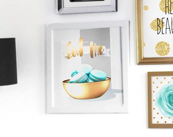 Macarons Wall art, Teal Macarons Print, Alice in Wonderland Printable Macarons wall art Paris Instant Download teal kitchen decor