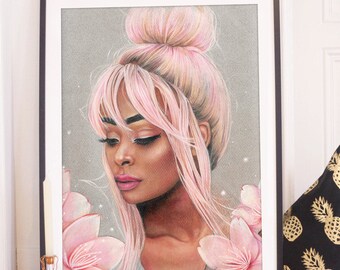 Wall Art - Nyané Lebajoa Portrait PRINT| INSTANT DOWNLOAD, Home Decor printable, Wall Art
