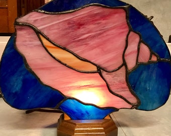 Stained Glass Shell Fan Lamp