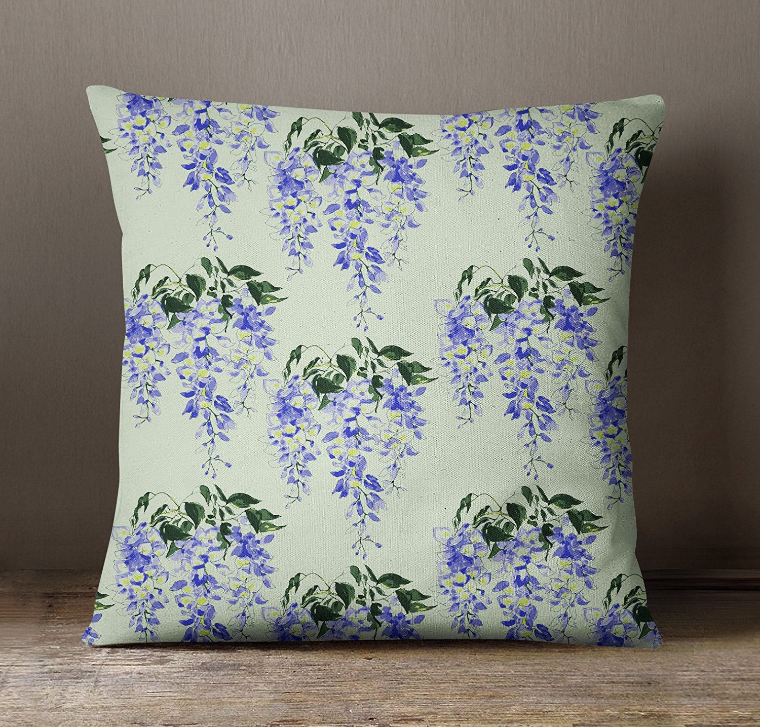 Decorative Cushion Cover Floral Printed Dusty Green Etsy