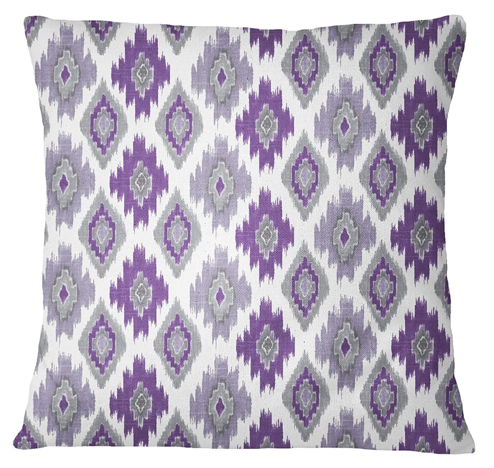 Decorative Purple Pillow Case Ikat Print Throw Square Sofa Etsy