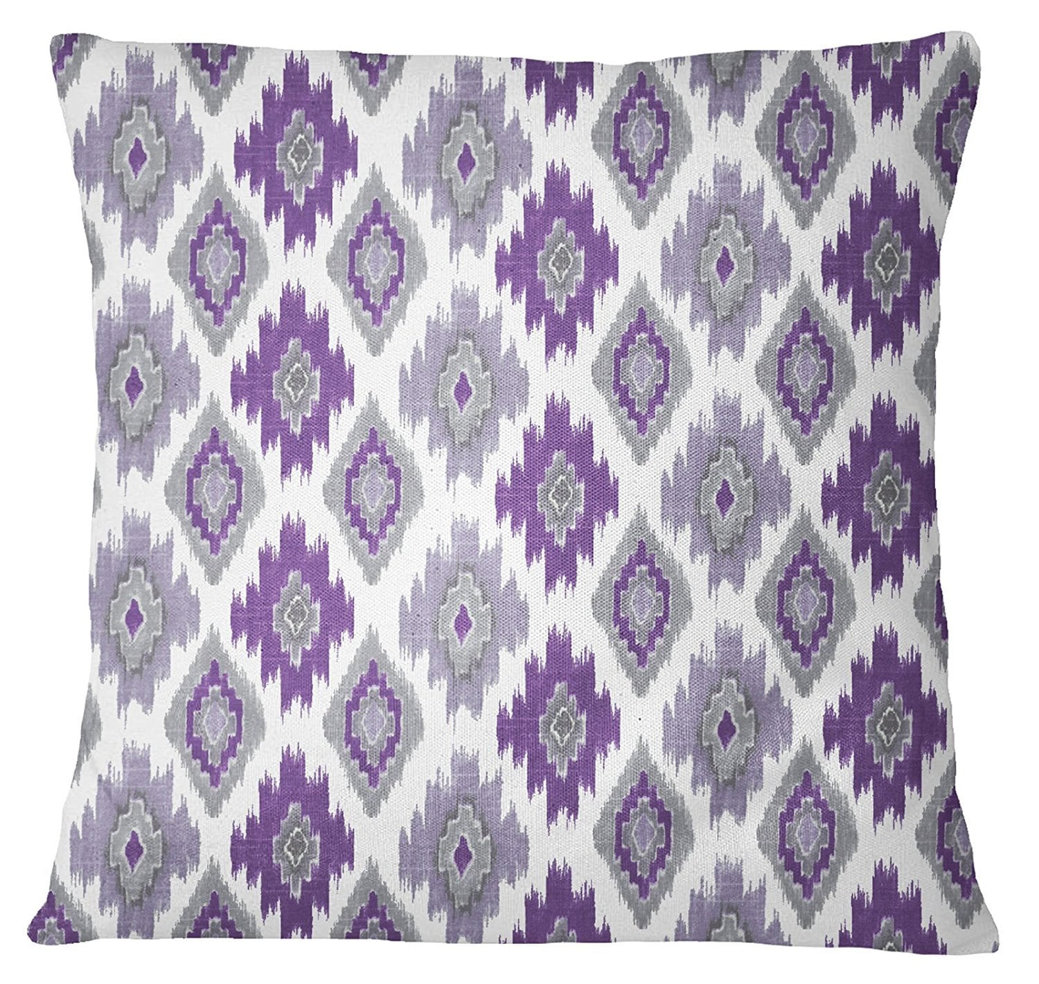 Decorative Purple Pillow Case Ikat Print Throw Square Sofa Etsy