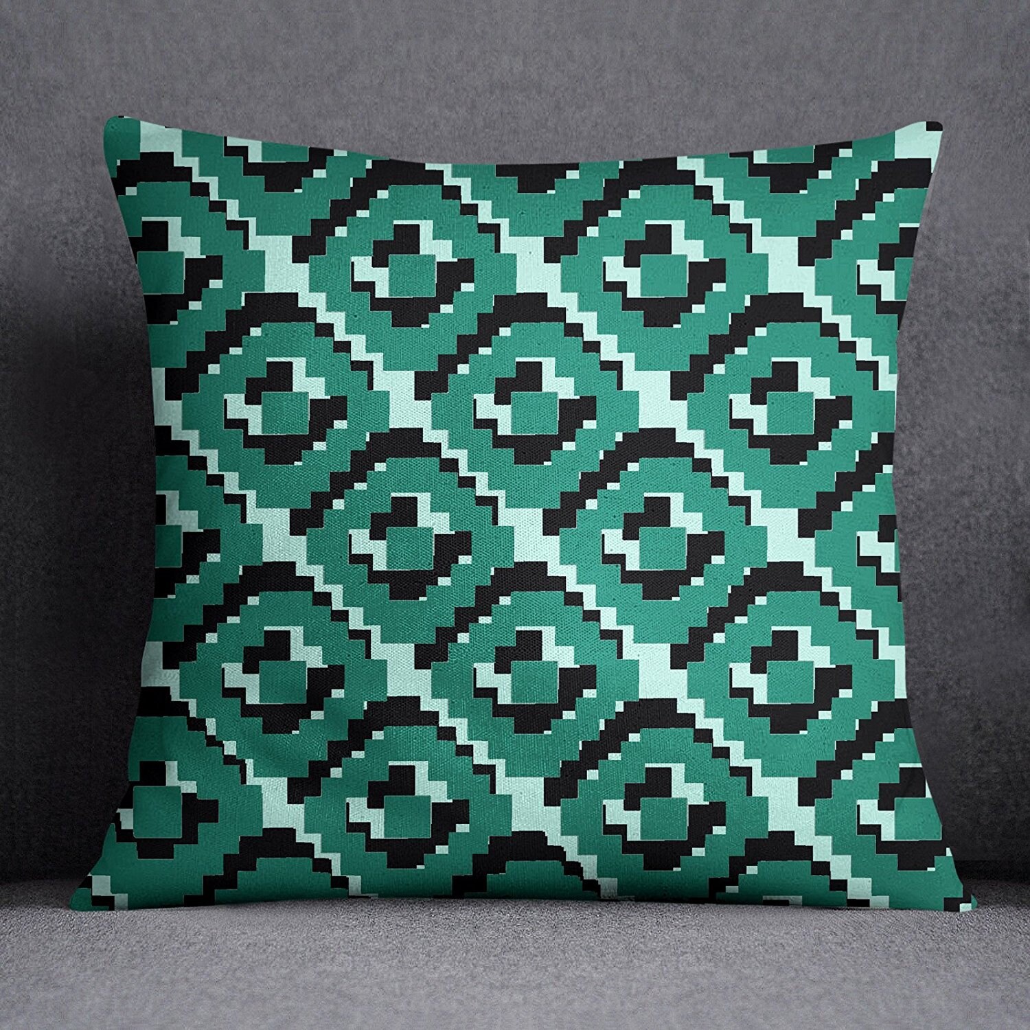 Ikat Print Dark Green Pillow Cover Canvas Cushion Cover Etsy
