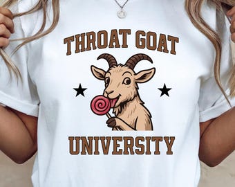 Throat Goat University T-Shirt • Raunchy Humor, Vintage College Style