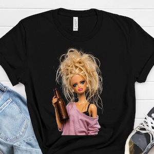 barbie smoking cigarette shirt Absurdist Doll T-shirt  ShawnCraft draping naturally for a laid Barbie Smoking - Etsy -