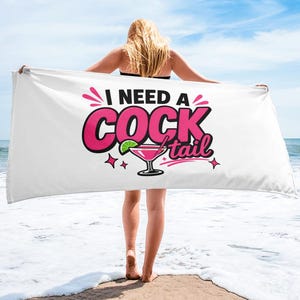Cocktail Beach Towel, Bachelorette Party Poolside Summer Gift