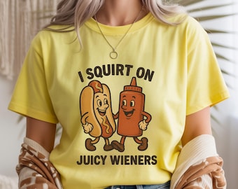 Camiseta divertida de perrito caliente • Camiseta de regalo con broma atrevida