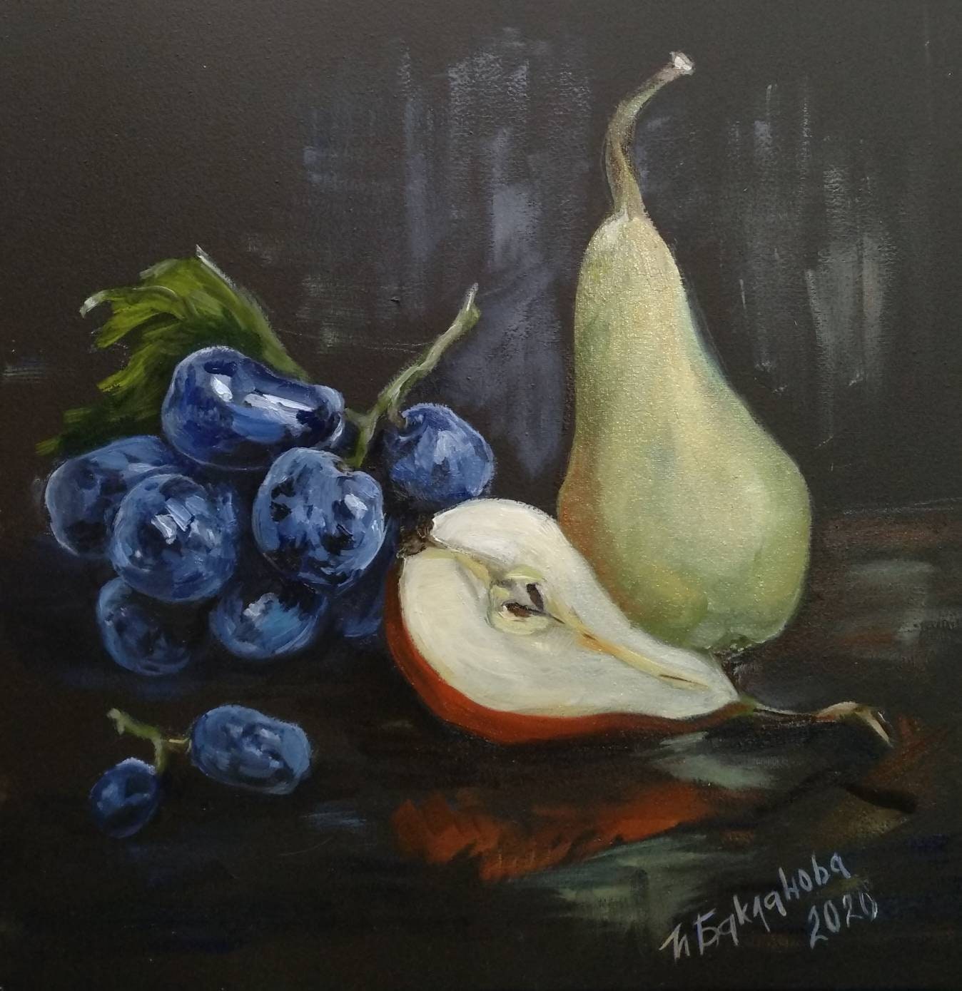 Art & Collectibles Painting Still Life Grapes Original oil Painting