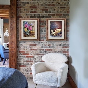 These 2 cheerful still life painted with oil paints on the same size paper will look perfect together filled your home with a warm summer energy.