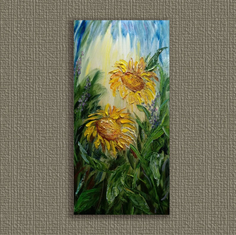 Digital Art Print From Original Sunflowers Living Room Decor Etsy