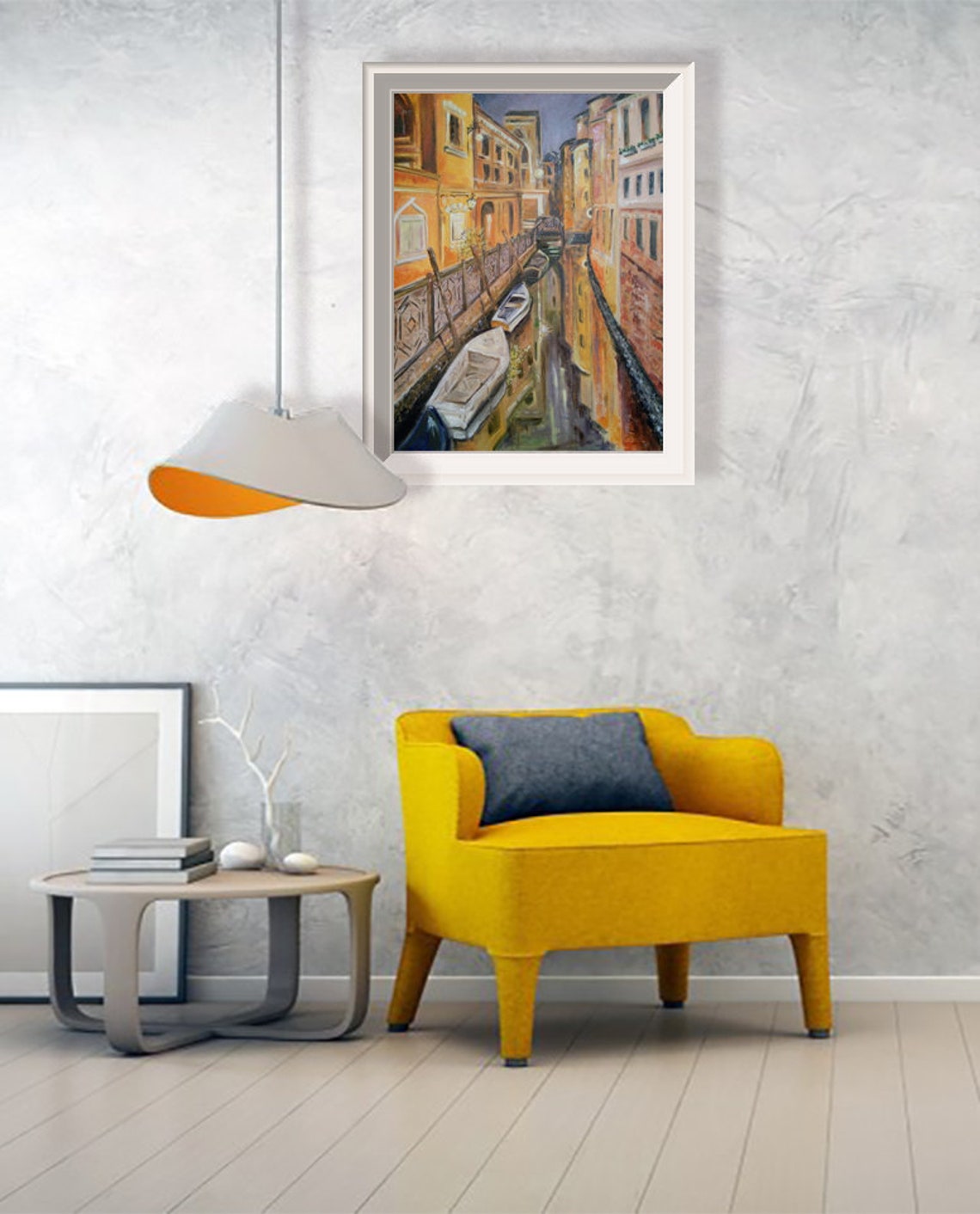 Modern Art Living Room Decor Large Wall Art Venice Night View Romantic ...