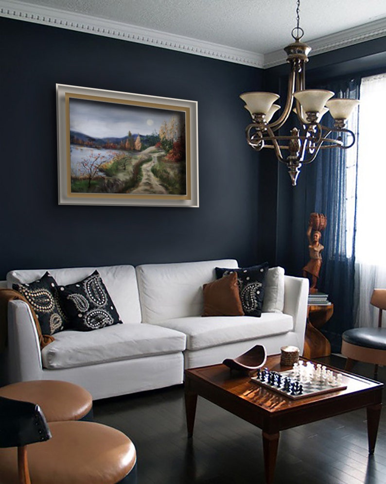 Autumn Afternoon Landscape Living Room Art Decor Etsy