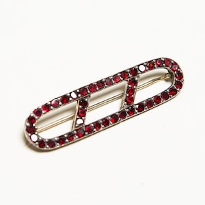 Antique Bohemian Garnet Brooch Pin Victorian Style Heirloom
