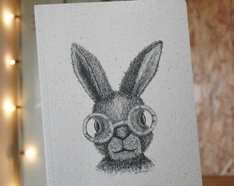 Carnet lapin Henri en papier d'herbe