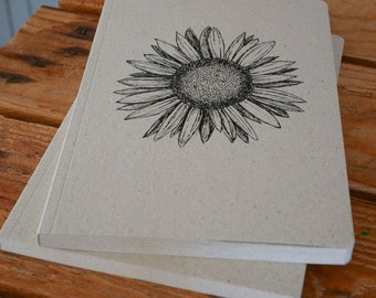 Graspapier Notizbuch Sonnenblume